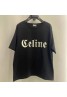 Celine セリーヌ  tシャツ半袖 コットン製 黒白色 ソフト ウェアトップカジュアルファッション男女兼用