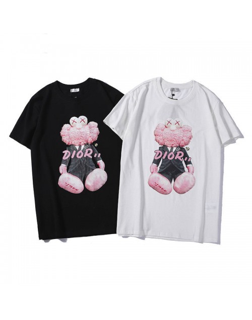 ディオール ｔシャツ 丸首コットン トップス 男女兼用 かわいい ins風