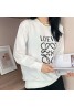 ロエベ Tシャツ 長袖 クルーネック 綿 秋 おしゃれ ロゴ 男女兼用