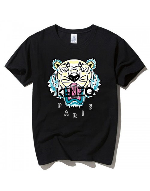 ケンゾー Tシャツ半袖 ペアお揃い虎頭付き 丸首コットン製カジュアルKENZOティシャツ