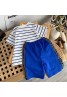 グッチ 子供服セットｔシャツ半袖＋半ズボン 可愛いミッキー付き ストライプ カジュアルファッション潮流 男女兼用