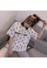 グッチ Ｔシャツ半袖 可愛いミッキー付き 刺繍logo カジュアル コットン製 丸首ソフト ファッションお洒落 ペア揃い