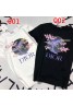 ディオール tシャツ半袖　コットン製ソフト丸首 オシャレ恐竜プリント付き 人気カジュアルファッション 男女兼用カップル向け