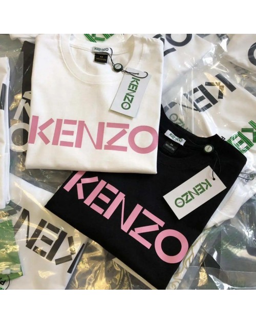 KENZO ケンゾー ｔシャツ半袖 子供と大人向け お洒落プリント付き 丸首コットン製 カジュアル 親子服 男女兼用 簡約風 潮流人気