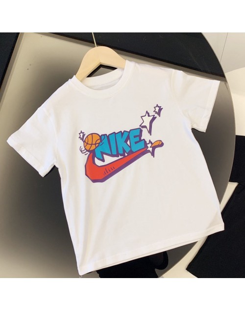 NIKE ナイキ Tシャツ半袖 子供と大人向け お洒落logoプリント付き スポーツ風 コットン製 カジュアル トップス ファッション潮流 親子服