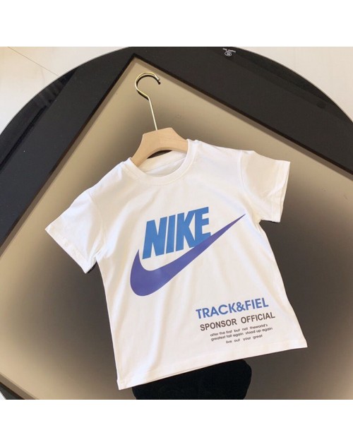 NIKE ナイキ Tシャツ半袖 子供と大人向け お洒落logoプリント付き スポーツ風 コットン製 カジュアル トップス ファッション潮流 親子服