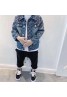 ルイヴィトン 子供服 コート長袖 お洒落モノグラム デニム製ジャケット トップス カジュアル ファッション 男女兼用