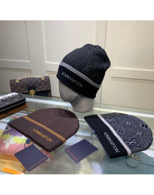 ルイヴィトン キャップ 編み物ニット製 秋冬 オシャレ潮流 ファッションカジュアル