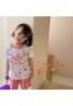 アディダス ｔシャツ 子供服 上下セット 秋 丸首コットン製 トップス プリント かわいい 花柄 混色