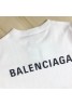 バレンシアガ ｔシャツ 薄い 秋 丸首 コットン トップス プリント レディース ゆったり メンズ ジェンダーレス 白 黑 シンプル