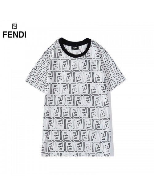 フェンディ ｔシャツ 半袖 コットン 丸首 トップス 2021 レディース おしゃれ ゆったり メンズ 夏 ジェンダーレス 服 カジュアル 白黒 かっこいい ins