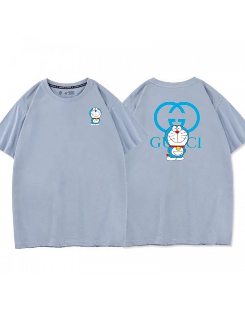 グッチ ｔシャツ 半袖 コットン 丸首 トップス 綿 メンズ 夏 ジェンダーレス 服 カジュアル ドラえもん カットソー ロゴ