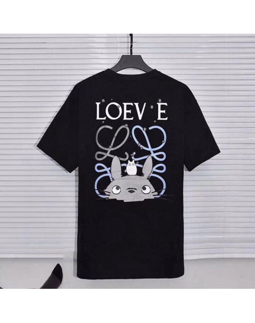 ロエベ Tシャツ プリント レディース 半袖ブランド 綿 ファッション トップス オシャレ 若者愛用 メンズ シンプル 部屋服 ジェンダーレス