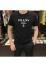 プラダ ｔシャツ 半袖 コットン トップス ブランド 丸首 黒白 男女兼用