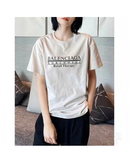 バレンシアガ Tシャツ 短袖カジュアル 丸首 モノグラム 潮流 夏 新品 男女通用