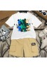 バーバリー 子供服 ｔシャツ 上下セット 可愛い熊付き カジュアル 丸首 夏 男女通用