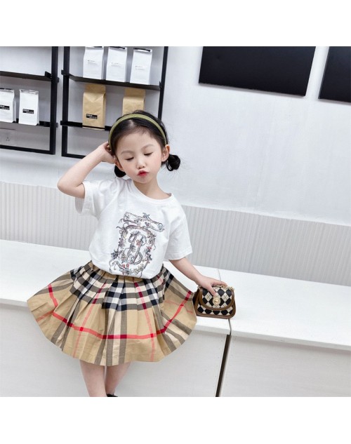 バーバリー 子供服 Ｔシャツ スカート セット服 ファション 夏 人気