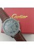 カルティエ 時計 上品 ウォッチ キラキラ 革製ベルト メンズ レディース 人気
