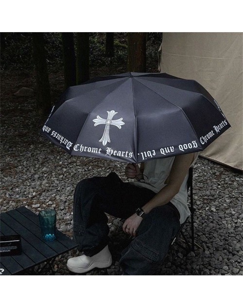 クロムハーツ 晴雨傘 ブランド 黒 オシャレ高級 日焼け止め 人気