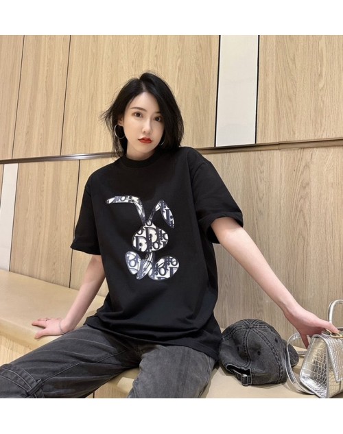 ディオール ｔシャツ 黒白 ファション 人気