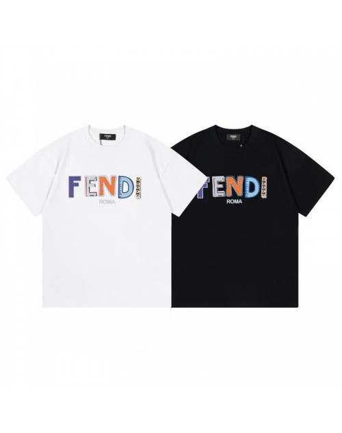 フェンディ tシャツ シンプル モノグラム 丸首 2023新品 ファション 男女通用