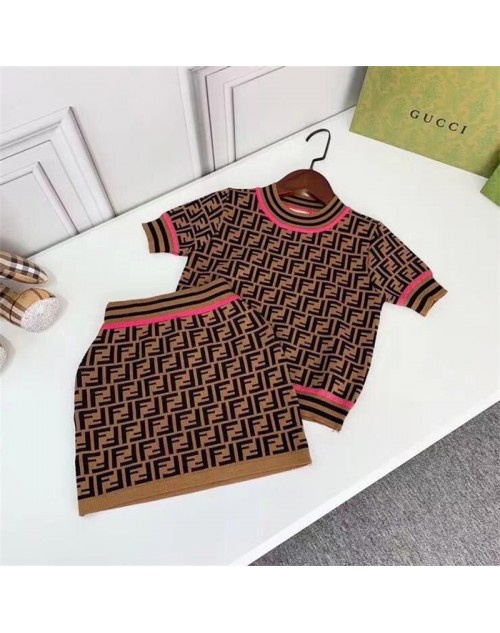 フェンディ 子供服 Ｔシャツ スカート キッズ服 2点セット女の子 90 - 160 cm