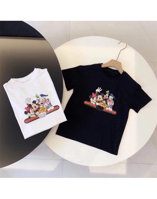 グッチ ディズニー Tシャツ 子供服 可愛い ドナルドダックコットン製 オシャレ 