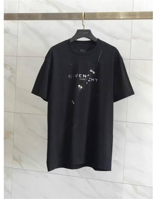 ジバンシィ Tシャツ 黒 モノグラム シンプル 丸首 カジュアル 男女通用