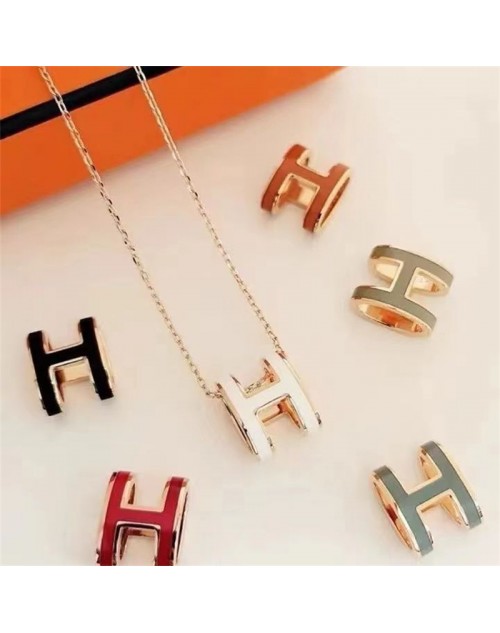 エルメス ネックレス H柄 金色 ファッション