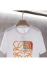 ロエベ  Tシャツ 白黒 短袖 カジュアル コットン製 丸首 シンプル 男女通用