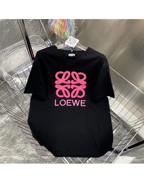 ロエベ LOEWE Ｔシャツ 丸首トップス 上着 シンプル半袖 人気 通気性 ファッション ゆったり