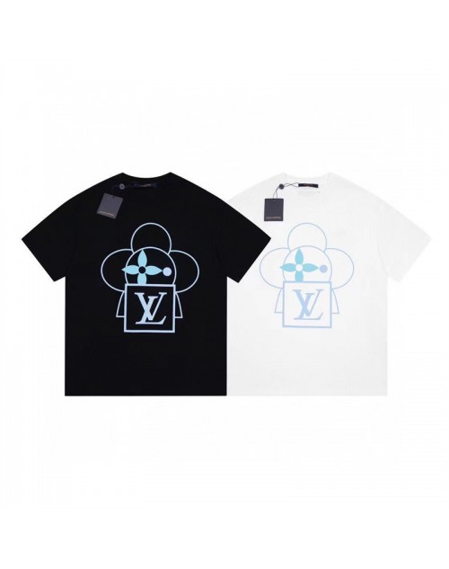 ルイヴィトン ｔシャツ 黒 短袖 カジュアル 2023新品 男女対応