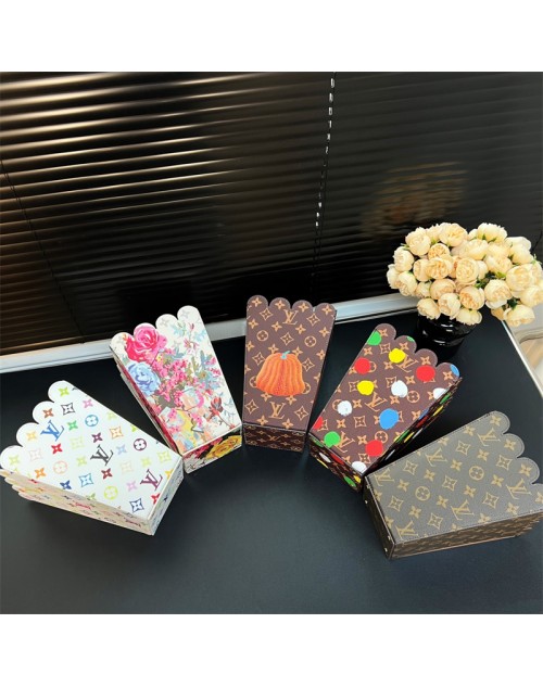 ルイヴィトン 飾り品 花瓶 革製 モノグラム ファション 収納ケース 机 室内