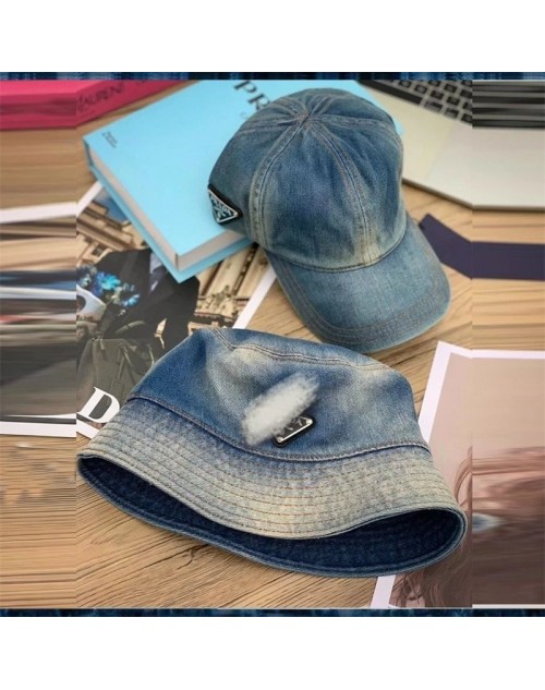 プラダ キャップ デニム製 魚師帽子 ファッション カジュアル 帽子 日焼け止め