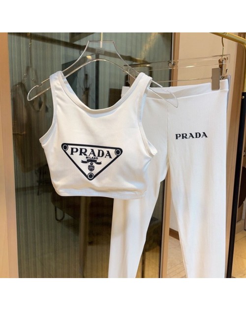 プラダ PRADA 水着 真っ白 セット yoga 運動風 S - XL　　