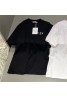 ヴァレンティノ Tシャツ シンプル モノグラム 黒白 丸首 潮流 男女兼用